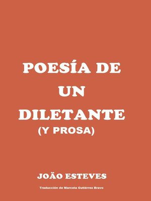 cover image of Poesía de un diletante (y prosa)
